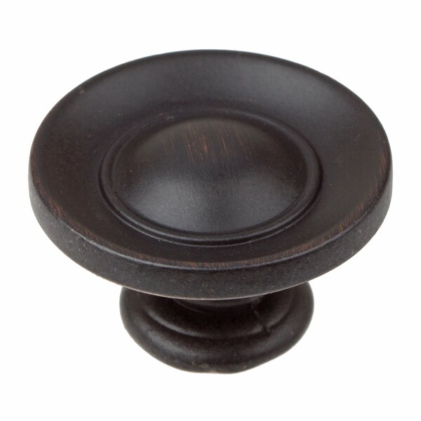 Gliderite Hardware 1 in. Oil Rubbed Bronze Round Button Cabinet Knob, 5PK 5105-ORB-5 - main